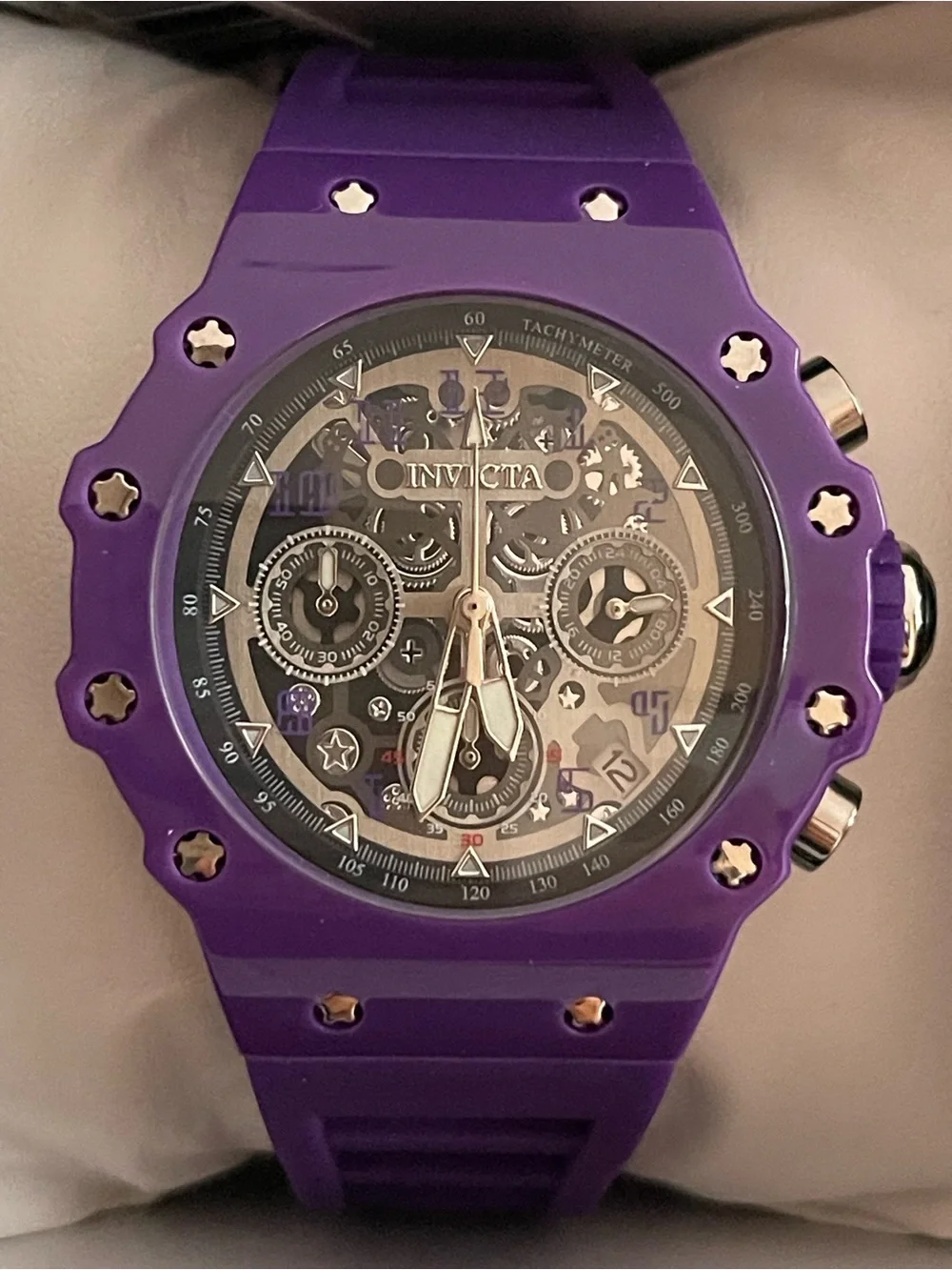 Invicta Racing Valyron Unisex Watch - 41mm, Purple (69625) new